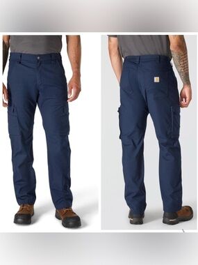 Carhartt Pants Men's 36x30 Dark Blue Relaxed Straight Force Ripstop Cargo